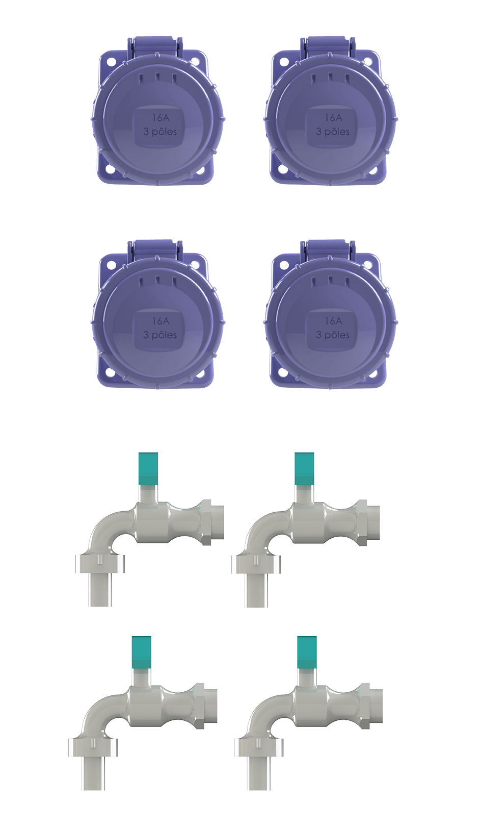 Allioz_Borne-gens-du-voyage_TRVM_CONFIG-4PC16A-4-robinets-eau